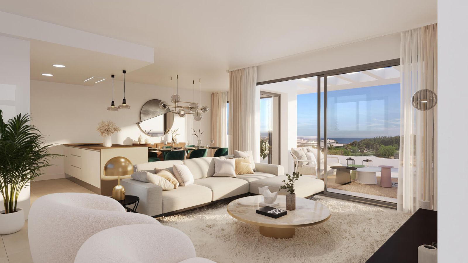Lichte en ruime woonkamer in Mala Kai, Estepona